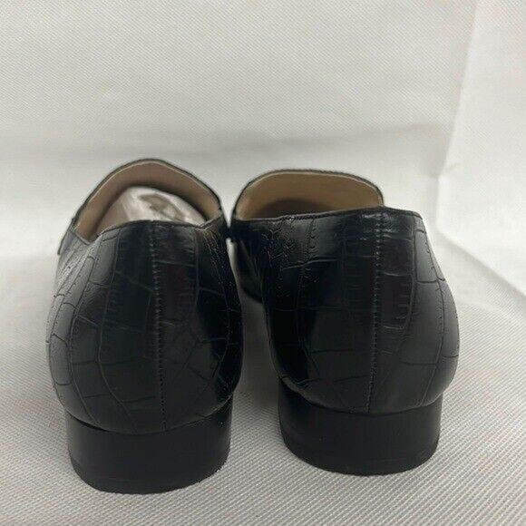 NEW Sz 7 Marc Fisher Feud Loafer black Phyton snake pointed toe shoes penny flat - Picture 5 of 8